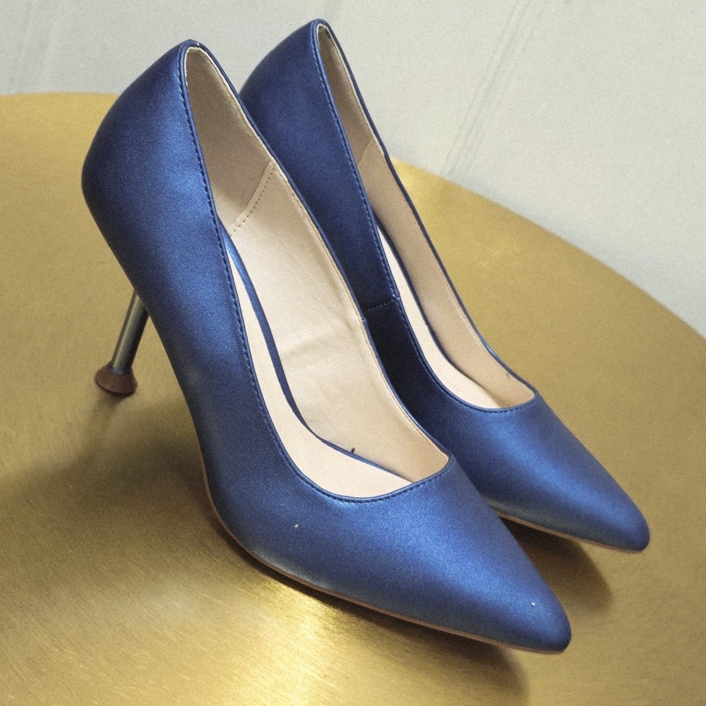 Halston Heritage Royal Blue Stiletto Pencil High Heels Size 6✌️ - Picture 5 of 7